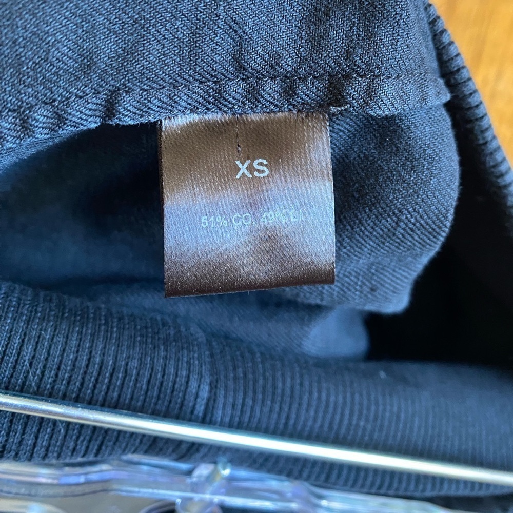 Kes Nyc Black Cotton Linen Elastic Waistband Raw Hem Pants — image 3 of 7